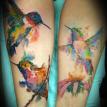 watercolor humming bird tattoo